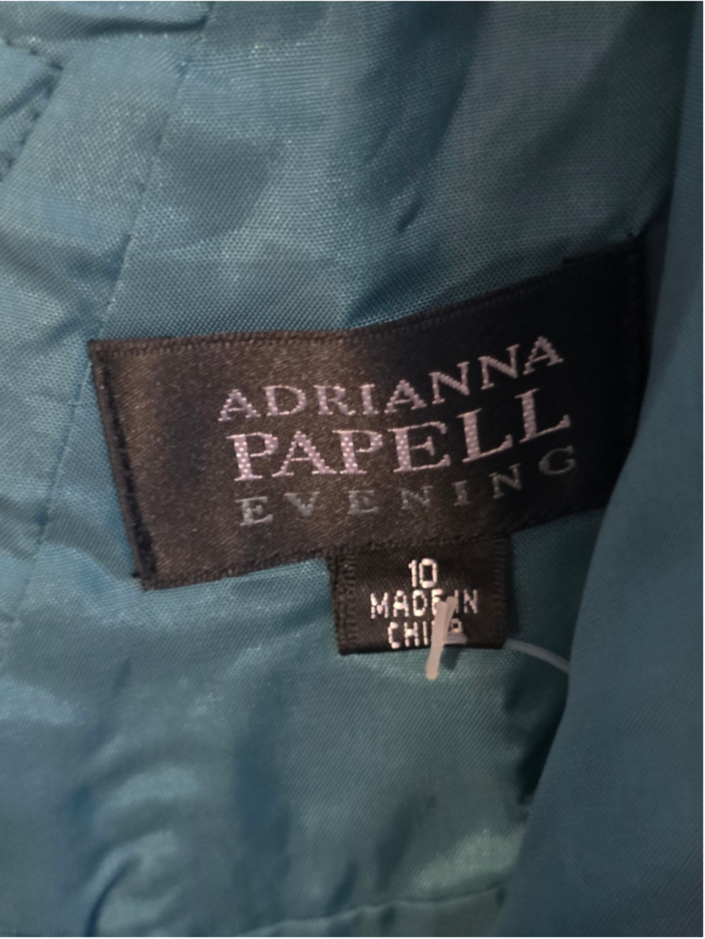 Women's Adrianna Papell Teal & Black Sleeveless Dress Size 10 floral formal y2k - Picture 5 of 6